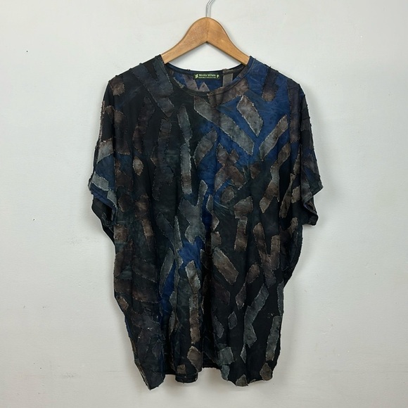 Monte Milano Tops - Monte Milano Lagenlook Patch Textured Slinky Top